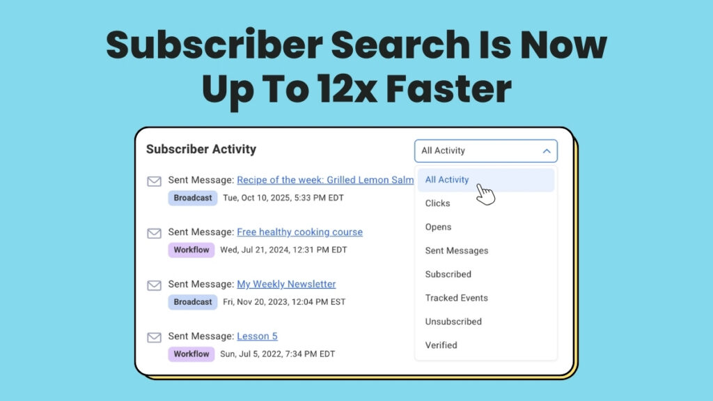Subscriber Search Is Now Up To 12x Faster