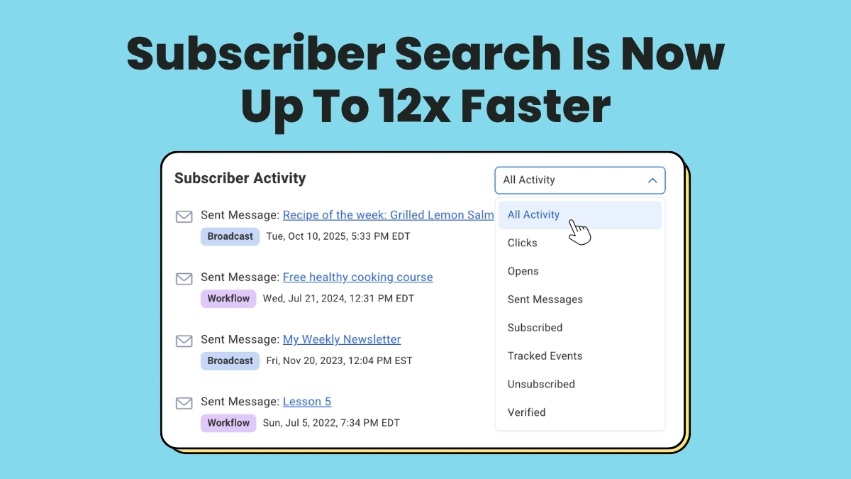 Subscriber Search Is Now Up To 12x Faster