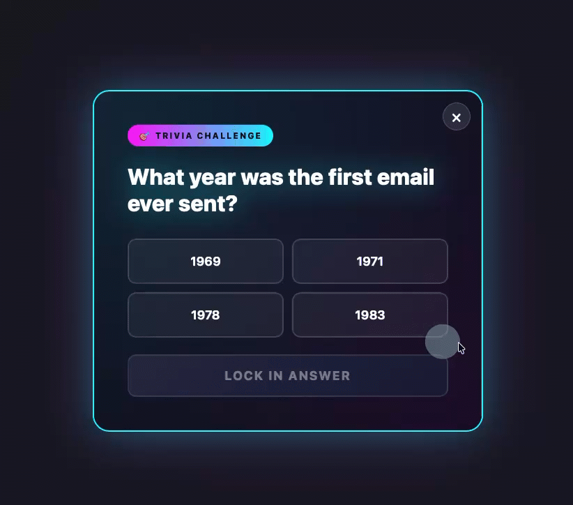 GIF showing dynamic AI Signup form in AWeber