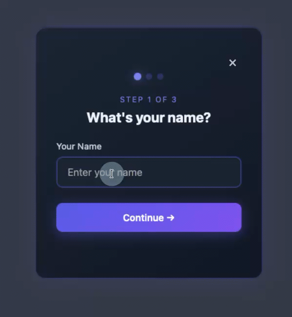 GIF showing dynamic AI Signup form in AWeber