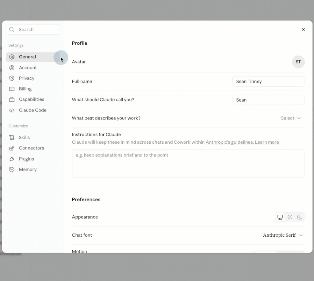 GIF showing how to connect AWeber to Claude