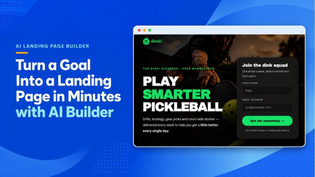 AI landing page builder