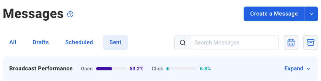 Spot High and Low Engagement at a Glance with New Sent Messages Charts