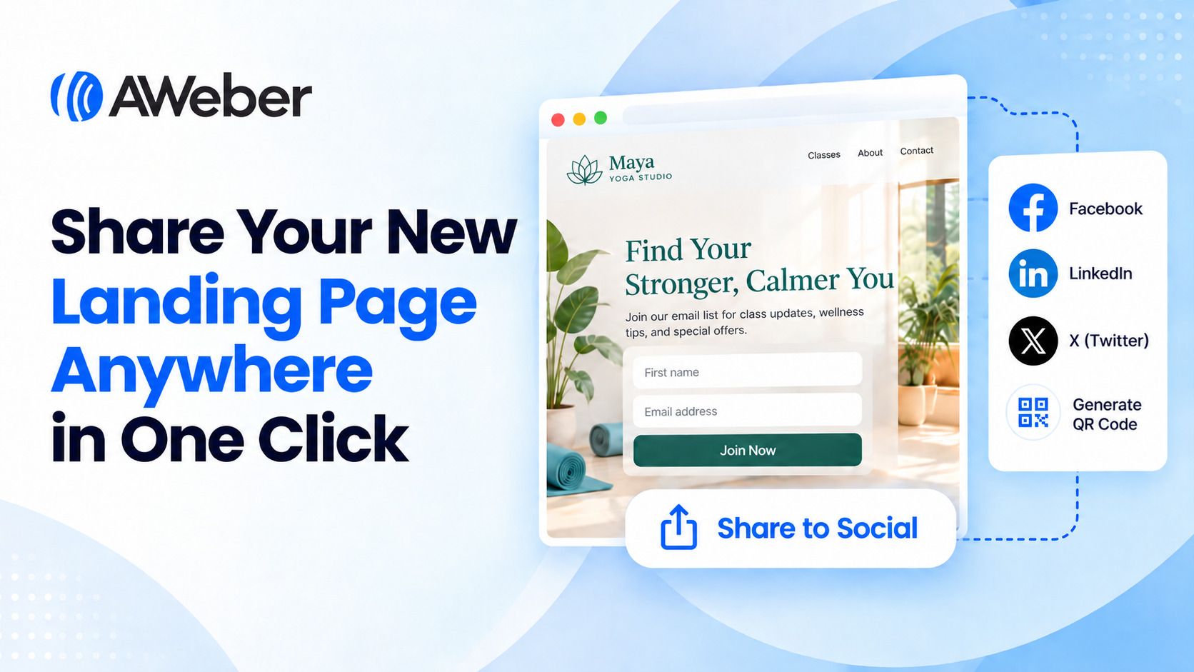 Share Your New Landing Page Anywhere in One Click